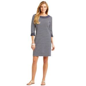 Vineyard Vines Embroidered Boatneck Black & White Stripes Dress Size S